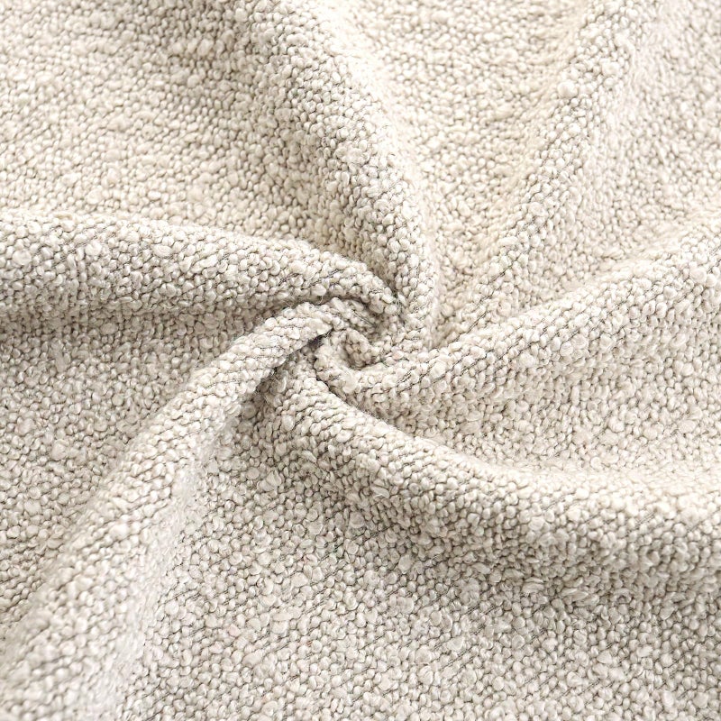 ROMANDECO أغطية وسائد مزخرفة من ROMANDECO Boucle للأريكة مكونة من قطعتين مقاس 18x18 بوصة، بيج - Image 3